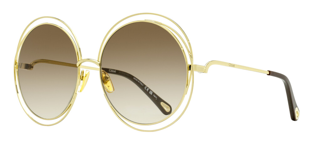 Chloe Large Carlina Sunglasses CH0045S 001 Gold/Brown 62mm